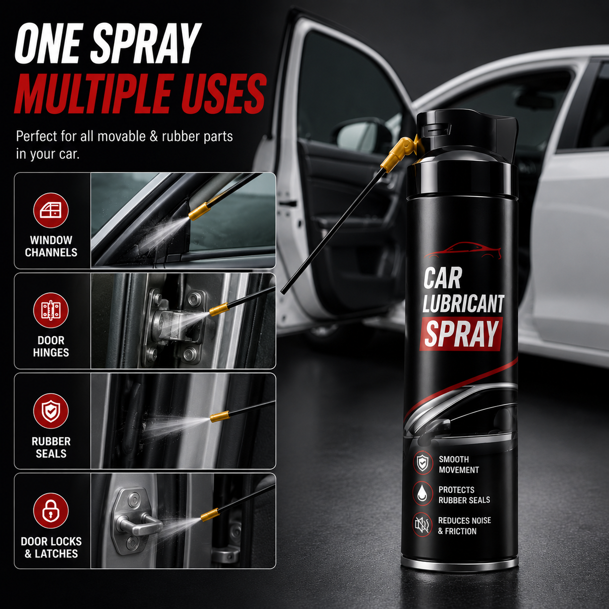 Multipurpose Car Window Seal Lubricant Spray
