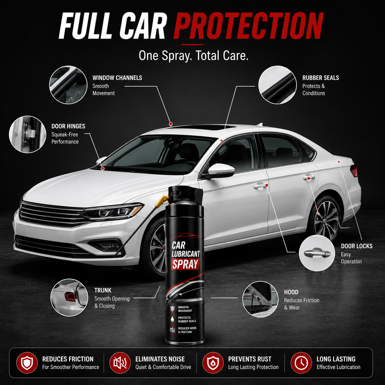 Multipurpose Car Window Seal Lubricant Spray