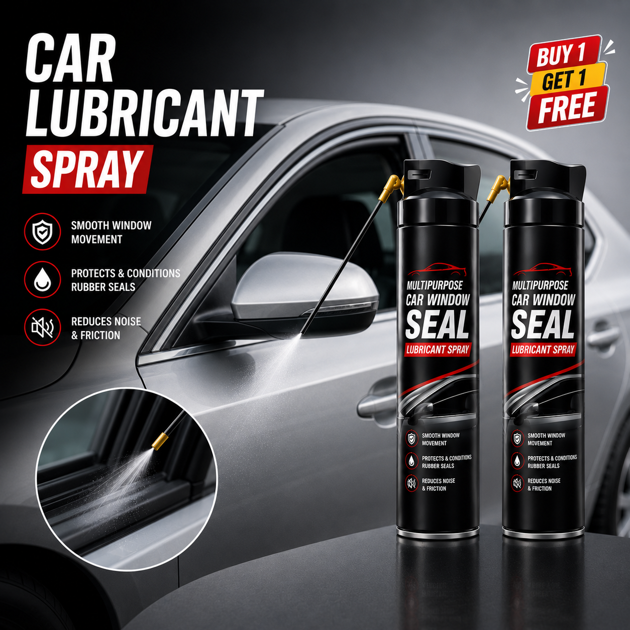 Multipurpose Car Window Seal Lubricant Spray